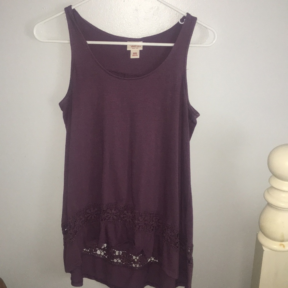 Casual Maroon Tank Top